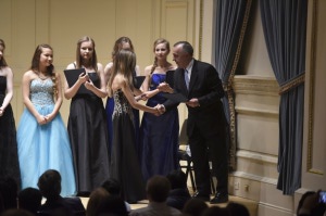 Julia Rawas, student of Ms. Martina Oslejskova singigng at Carnegie Hall