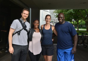 from the left: Ales Penkava (President BAW), Amyia Burrell (The Lion King performer and Broadway connection teacher), MArtina Oslejskova (Director BAW), Frank Wright II (The Lion King performer